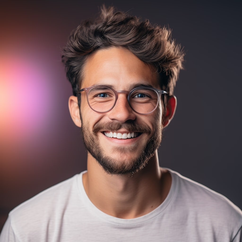 Portrait  of a young man with glasses